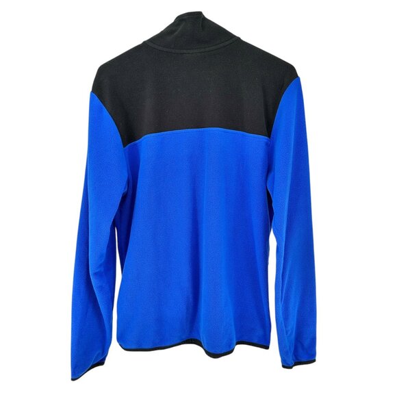 The North Face Fleece Pullover Mens M Blue Black Quarter-Zip Lightweight Soft LS - Picture 2 of 8